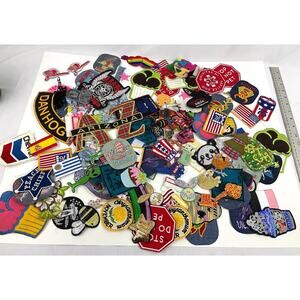 150 PC Assorted Sewing Applique Patches Iron on Sew On NEW Mixed Sequin Crafting